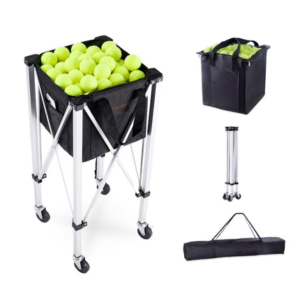 Foldable Tennis Ball Hopper Cart, 150-Ball, Wheels