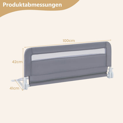 Foldable Toddler Bed Rail, 100 cm, Washable Cover