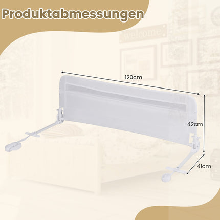 Foldable Toddler Bed Rail, 120 cm, Removable Cover