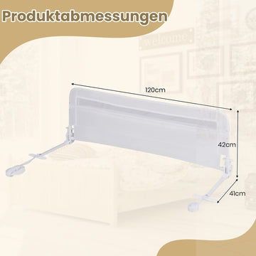 Foldable Toddler Bed Rail, 120 cm, Removable Cover