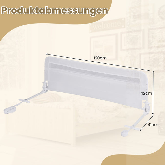Foldable Toddler Bed Rail, 120 cm, Removable Cover