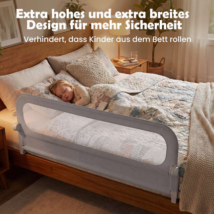 Foldable Toddler Bed Rail with Removable Cover, 178 cm
