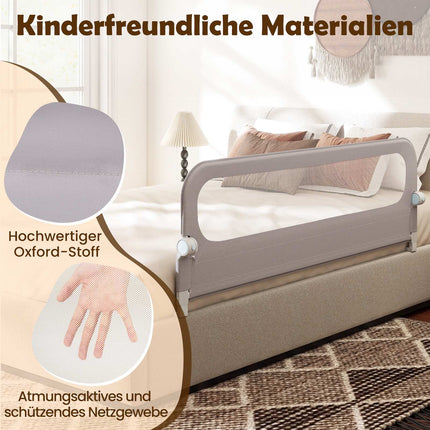 Foldable Toddler Bed Rail with Removable Cover, 178 cm