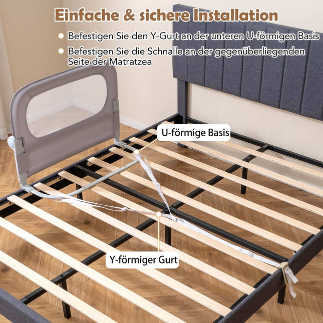 Foldable Toddler Bed Rail with Removable Cover, 80x60 cm