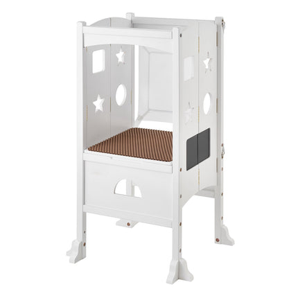 Foldable Toddler Learning Tower, 3-Level, 125 lb, White