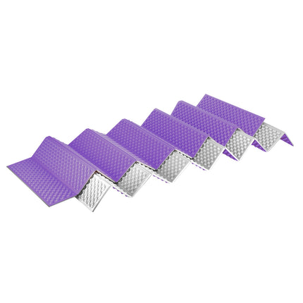 Foldable Tourist Mat, Aluminum Edge, 195cm, Purple