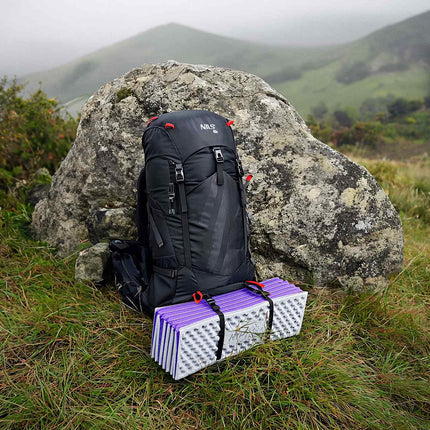 Foldable Tourist Mat, Aluminum Edge, 195cm, Purple