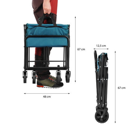 Foldable Tourist Trolley, 70L, Turquoise, 600D PVC