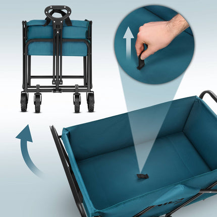 Foldable Tourist Trolley, 70L, Turquoise, 600D PVC