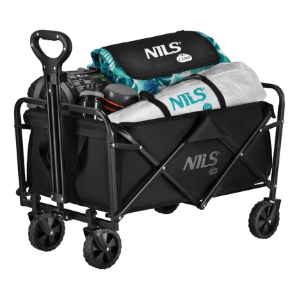 Foldable Tourist Trolley, Black, 70L Capacity, 600D Fabric