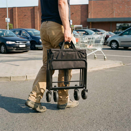 Foldable Tourist Trolley, Black, 70L Capacity, 600D Fabric