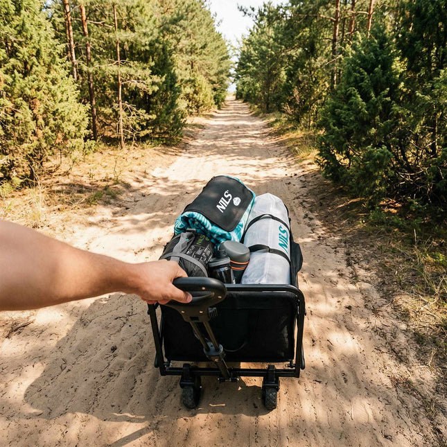 Foldable Tourist Trolley, Black, 70L Capacity, 600D Fabric