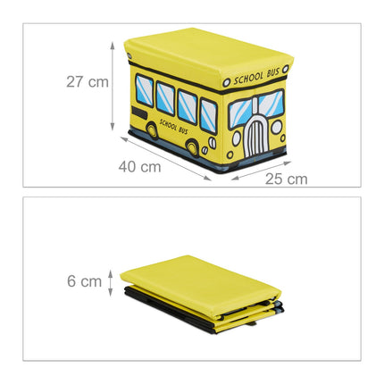 Foldable Toy Storage Box with Lid and Seat