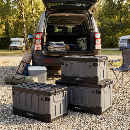 Foldable Transport Box 38L, Grey-Black, PP Material