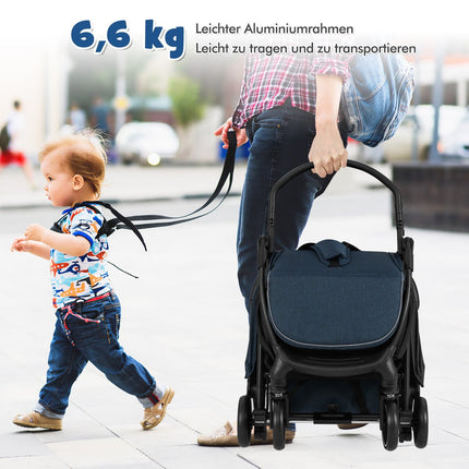 Foldable Travel Stroller with Recline, Adjustable Backrest