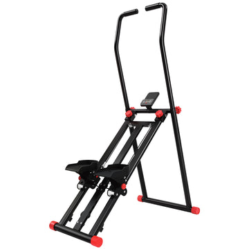 Foldable Vertical Climber with 3 Resistance Levels & LCD Monitor