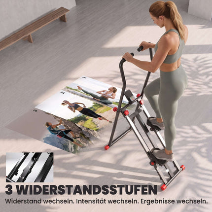 Foldable Vertical Climber with 3 Resistance Levels & LCD Monitor