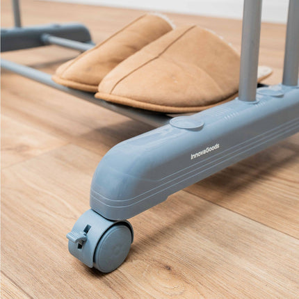 Foldable Vertical Clothes Drying Rack with Wheels, 30 Bars