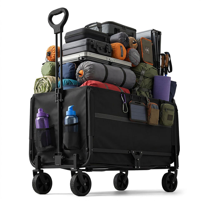 Foldable Wagon with Tailgate, Waterproof Cover
