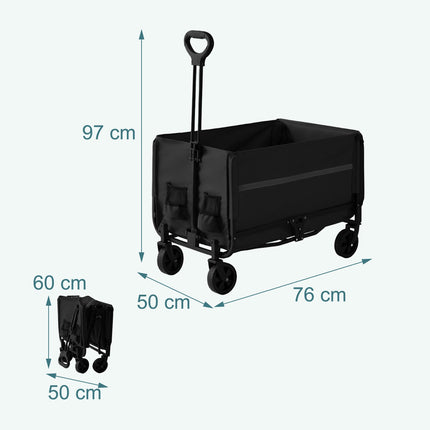 Foldable Wagon with Tailgate, Waterproof Cover