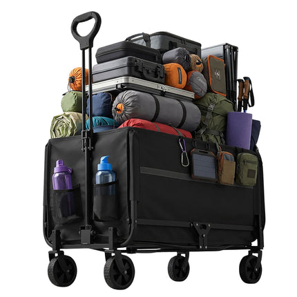 Foldable Wagon with Tailgate, Waterproof Cover