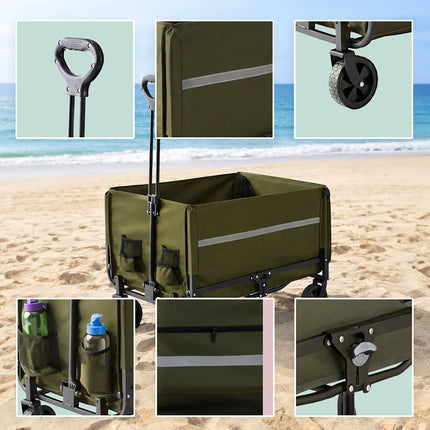 Foldable Wagon with Tailgate – Waterproof, High Capacity