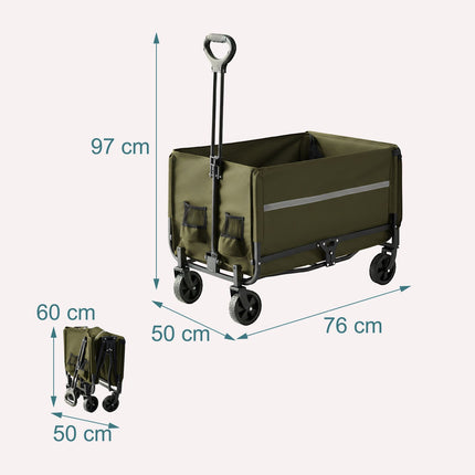 Foldable Wagon with Tailgate – Waterproof, High Capacity