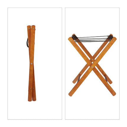 Foldable Wooden Luggage Stand, Set of 2