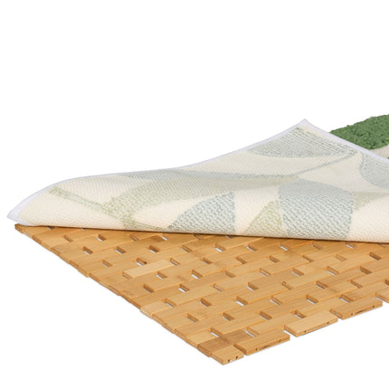 Foldable bamboo bath mat
