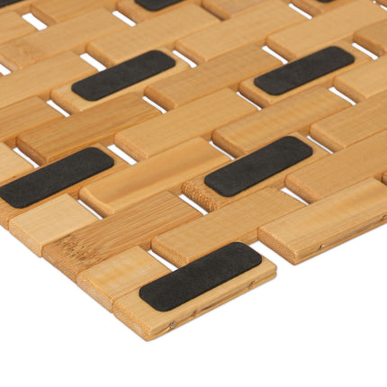 Foldable bamboo bath mat