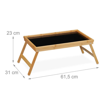 Foldable bamboo bed tray