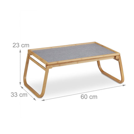 Foldable bamboo bed tray