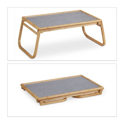 Foldable bamboo bed tray