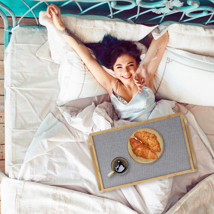 Foldable bamboo bed tray