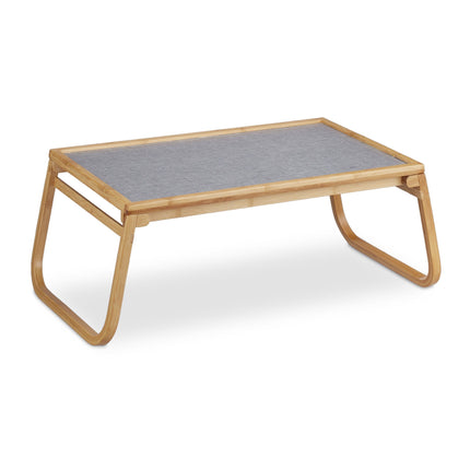 Foldable bamboo bed tray