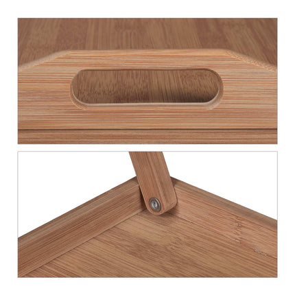 Foldable bamboo bed tray
