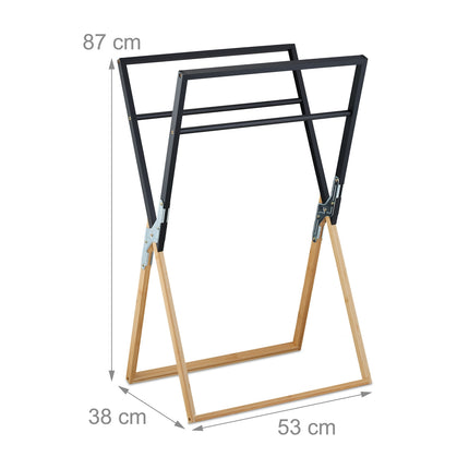 Foldable bamboo towel holder
