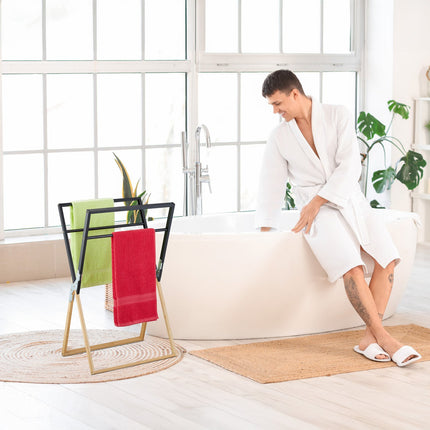 Foldable bamboo towel holder