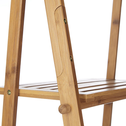 Foldable bamboo towel rail