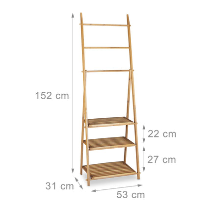 Foldable bamboo towel rail