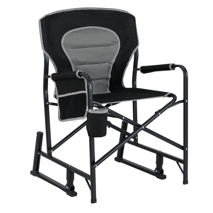 Foldable camping chair with rocking function & cup holder & side pocket fishing chair