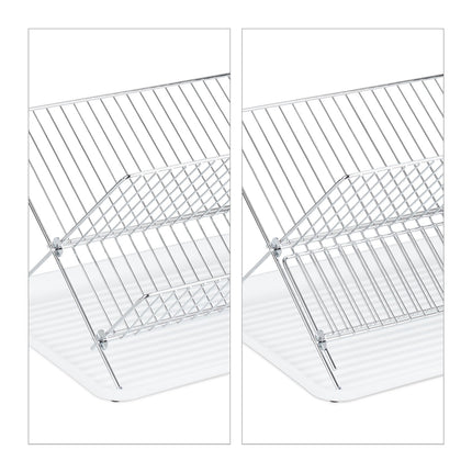 Foldable dish rack with drip tray
