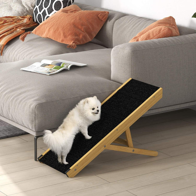 Adjustable collapsible dog ramp, non-slip, supports up to 15 kg