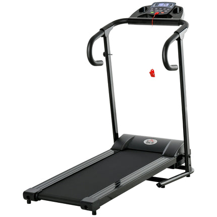 Foldable electric treadmill, 500W, LCD, Phone holder, Black