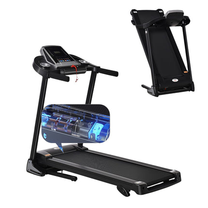 Foldable electric treadmill 500W with LED Display & Holder