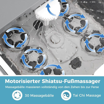 Foldable foot bath foot bath with shower 60min timer & 30 Shiatsu massage balls temperature 35-48°C heating