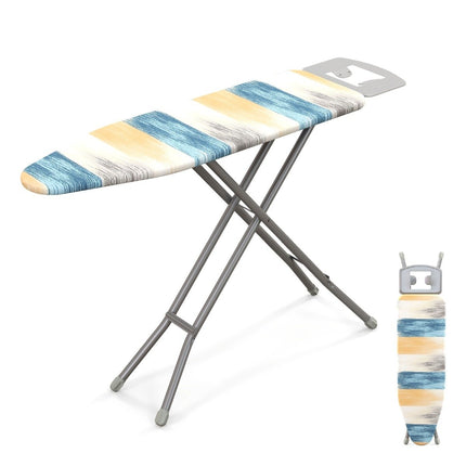 Foldable ironing board with iron rest &amp; Ironing board can hold up to 30kg blue and yellow M