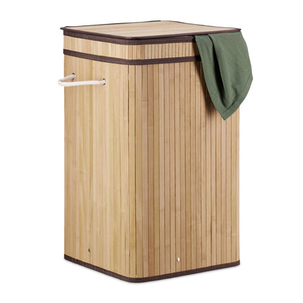 Foldable laundry basket bamboo