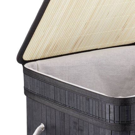 Foldable laundry basket bamboo