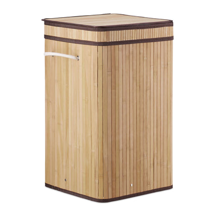 Foldable laundry basket bamboo